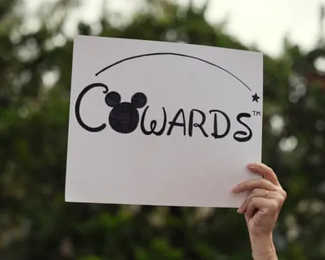 Hundreds Demonstrate In Front Of Disney Corporate Offices Regarding ‘Authoritarian’ Jimmy Kimmel Suspension
